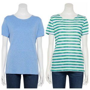 Lot of 2 Croft & Barrow Essential Crewneck Tee XXL